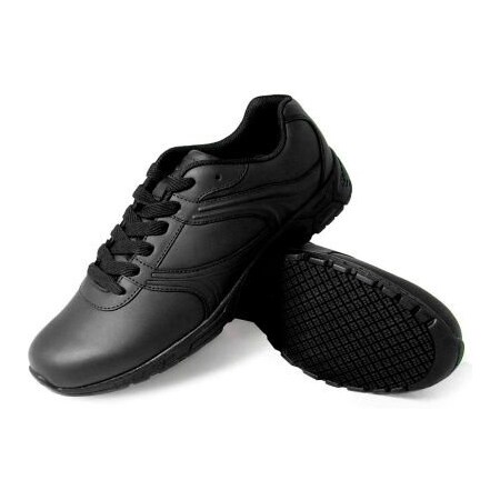 Lfc, Llc Genuine Grip® Women's Athletic Plain Toe Sneakers, Size 6W, Black 130-6W